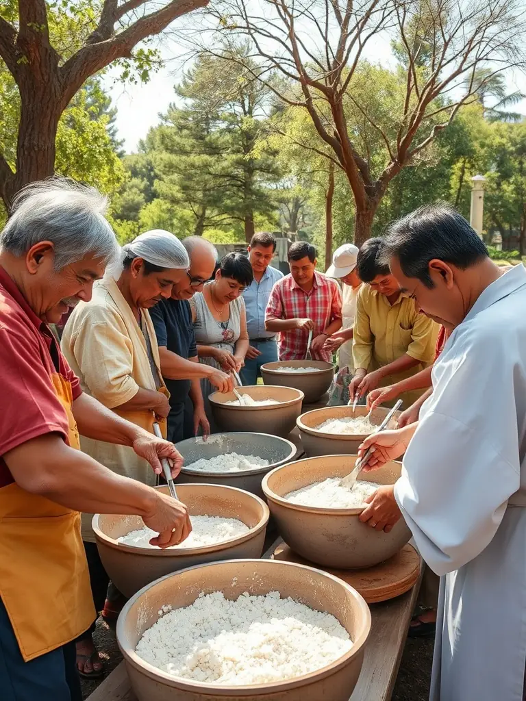 A group of people participating in a koji-making workshop organized by SKI CLUB TELEMECA, showcasing the community aspect and educational opportunities.