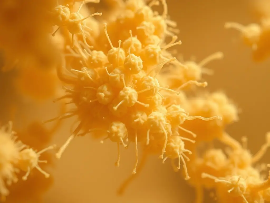 A microscopic view of Koji Spores, highlighting their structure and the fermentation potential they hold.