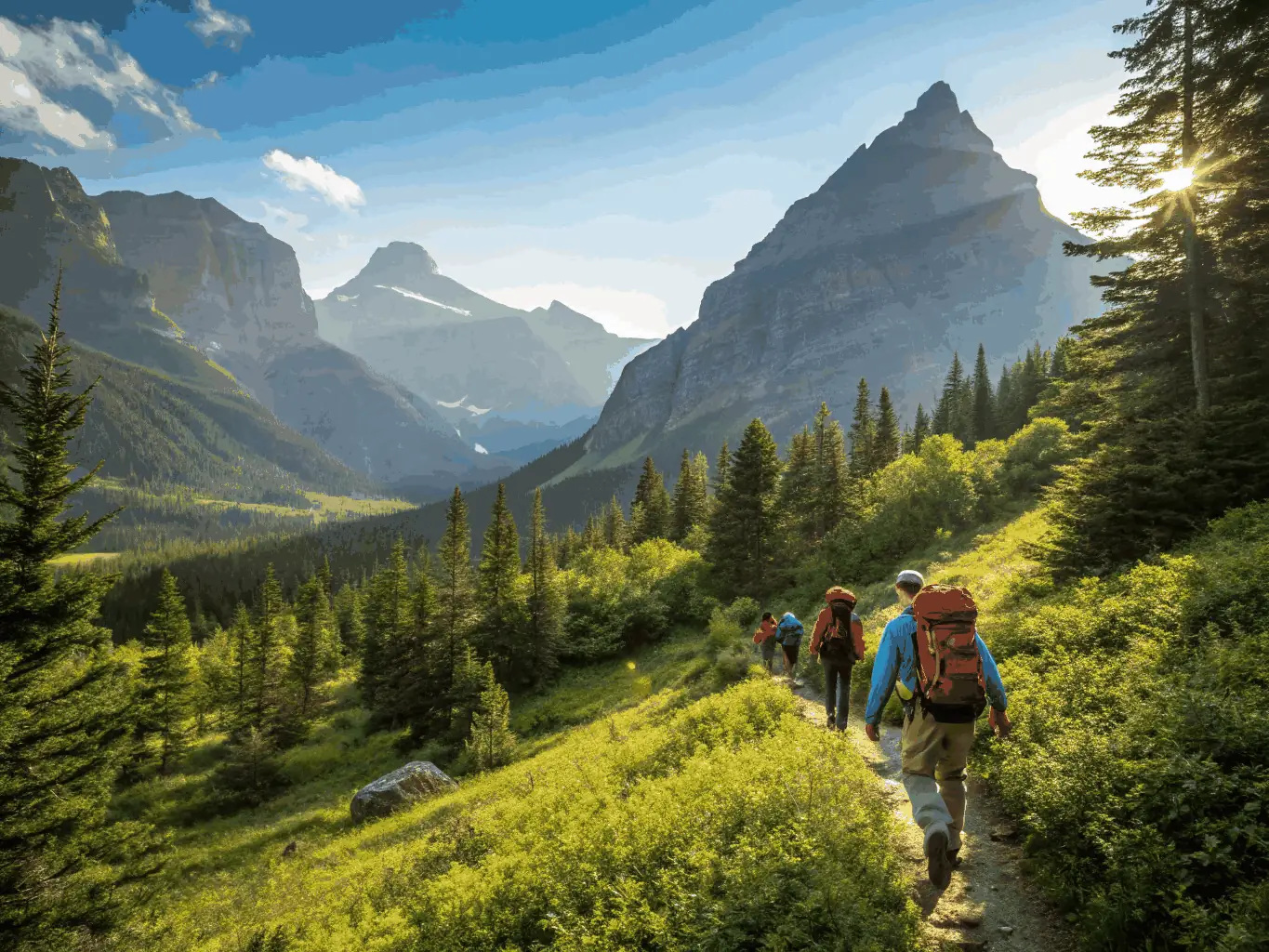 A diverse group of people participating in a mountain hike, showcasing the club's commitment to inclusivity and outdoor activities.